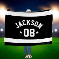 Black Sports Jersey Name and Number