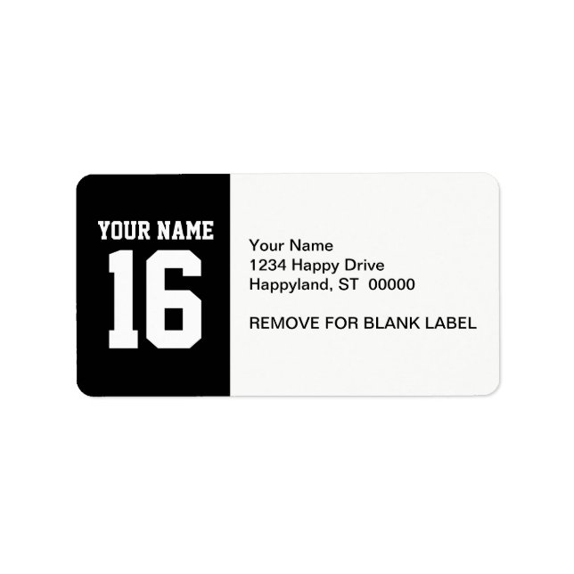 Black Sporty Team Jersey Label (Front)