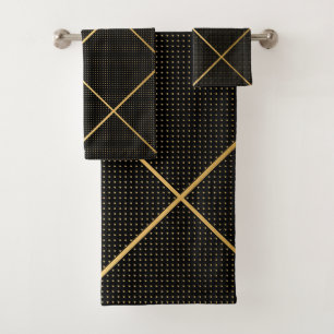 BLACK SPOT GOLD BATHROOM TOWEL SET