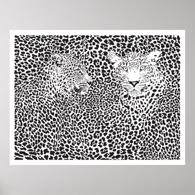 Black Spots Leopards Camouflaged Poster (Front)