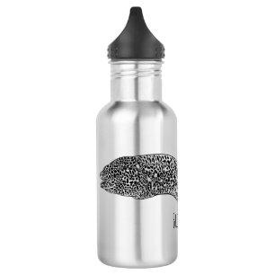 Black spotted moray eel cartoon illustration 532 ml water bottle