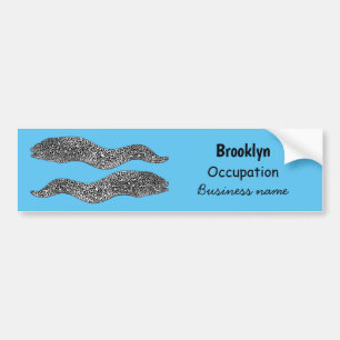 Black spotted moray eel cartoon illustration bumper sticker