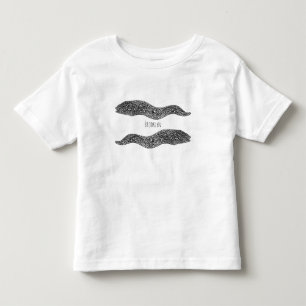 Black spotted moray eel cartoon illustration toddler T-Shirt
