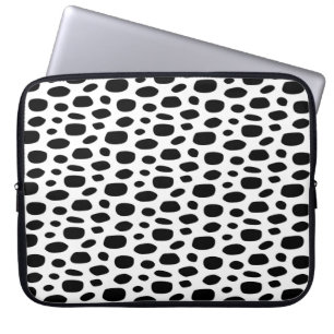 Black spotty background laptop sleeve