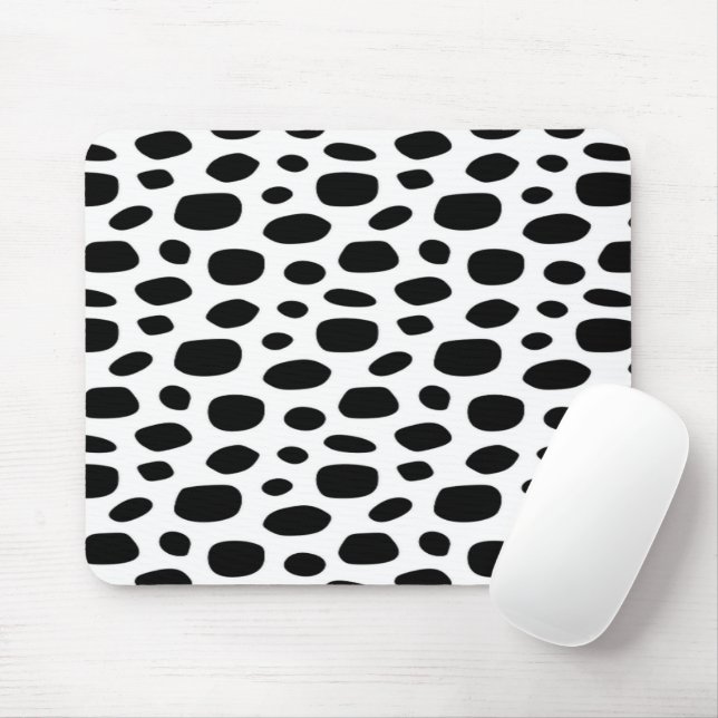 Black spotty background mouse pad (With Mouse)