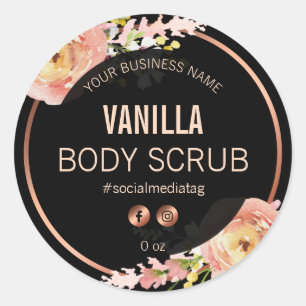 Black Spring Flowers Product Labels