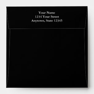 Black Square Envelope w/ Printed Return Address