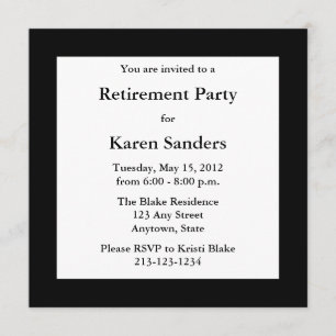 Black Square Formal Party or Event Invitation