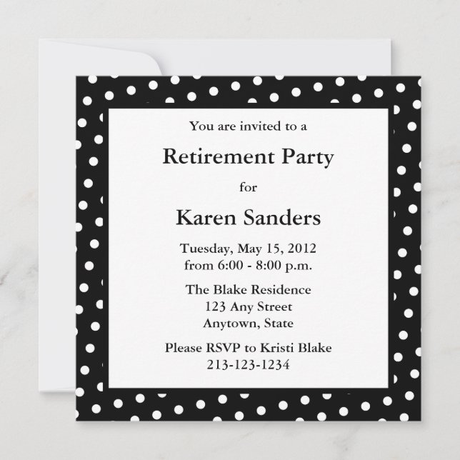 Black Square Formal Party or Event Invitation (Front)