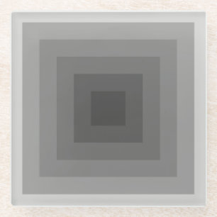 Black Square Geometric Glass Coaster