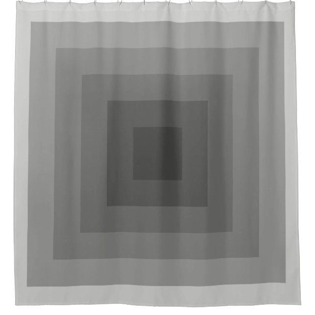 Black Square Geometric Shower Curtain (Front)