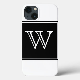 Black Square Monogram iPhone 13 Case