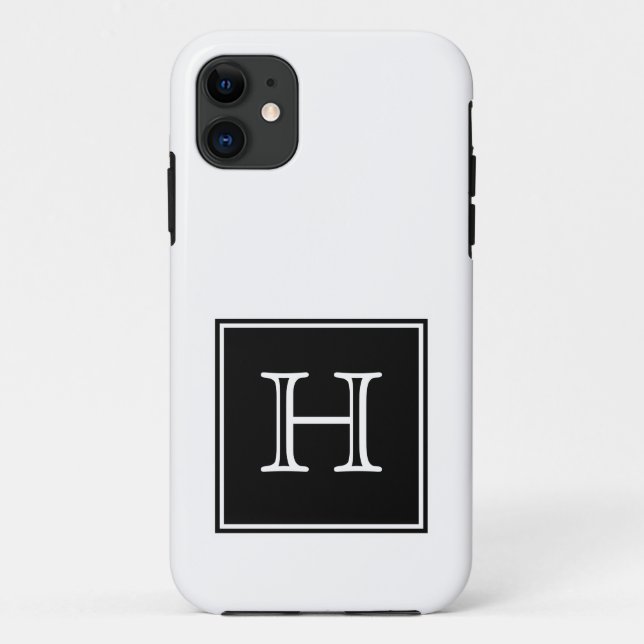 Black Square Monogram Case-Mate iPhone Case (Back)