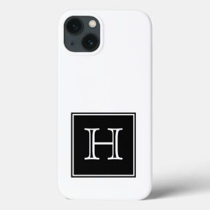 Black Square Monogram iPhone 13 Case