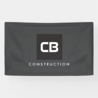 Black Square Monogram Construction Logo Dark Grey