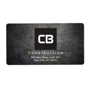 Black Square Monogram Grunge Metal Construction