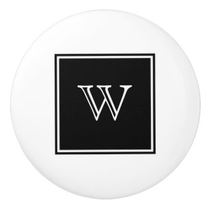 Black Square Monogram Knob