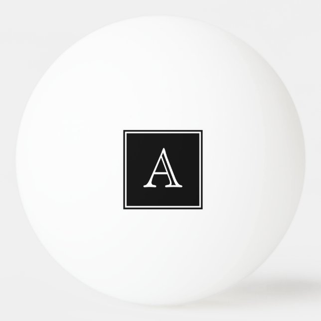 Black Square Monogram Ping Pong Ball (Front)