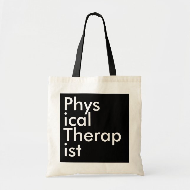 Black Square Physical Therapist Tote Bag (Front)