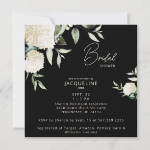  Black Square White Hydrangeas Bridal Shower 