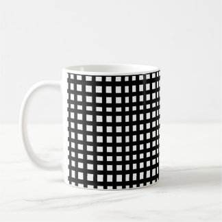 Black squares mesh grid  coffee mug