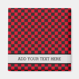Black Squares Red Ladybug Colours Beetle Magnet