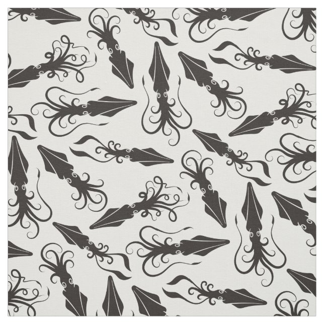 Black Squid Pattern Fabric (Swatch)
