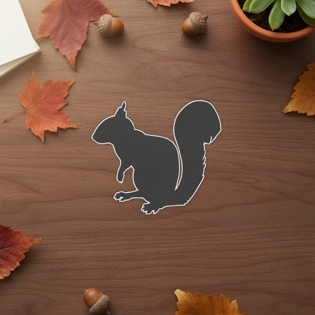 Black Squirrel Silhouette Sticker (Black Squirrel Silhouette Sticker)