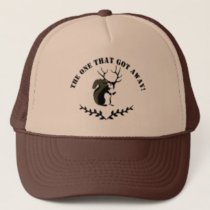 Black Squirrel With Ten Point Antler Trucker Hat