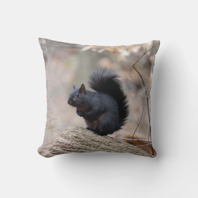 Black Squirrel Woods Cushion (Front)