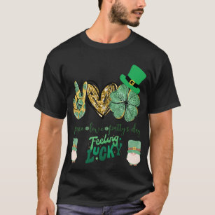 Black St. Patrick's Day T-Shirt Feeling Lucky