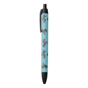 Black Staffordshire Bull Terrier Pattern Ink Pen
