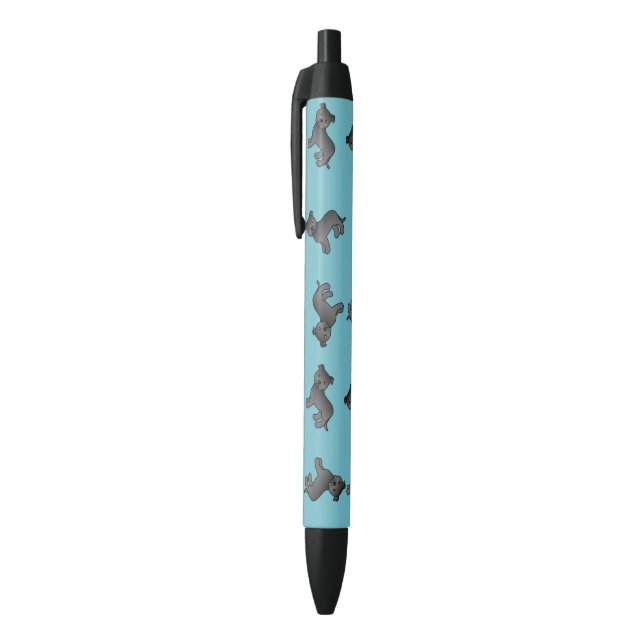 Black Staffordshire Bull Terrier Pattern Ink Pen (Top (Vertical))