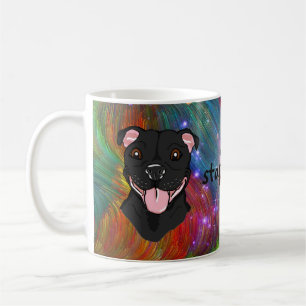 Black staffy mug