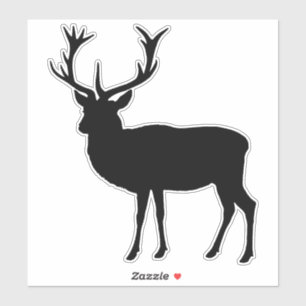 Black Stag Elegant Traditional Deer Silhouette