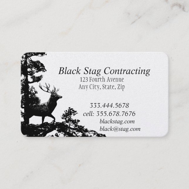 Black Stag Handyman Custom Business Cards (Front)