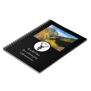 Black Stag Silhouette Monogram Photo Notebook