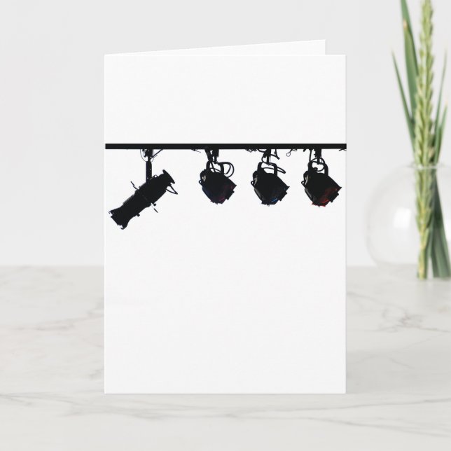 Black Stage Light Silhouettes Digital Camera Card (Front)
