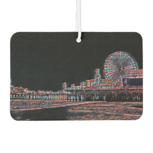 Black Stained Glass Santa Monica Pier Car Air Freshener