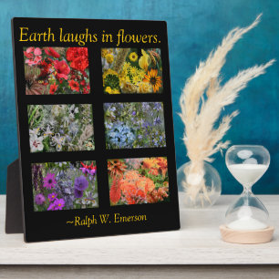 Black Stained Glass Window Flower Garden Plaque