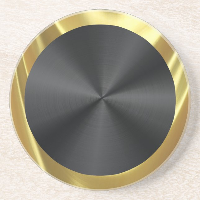 Black Stainless Steel & Gold Coaster (Front)