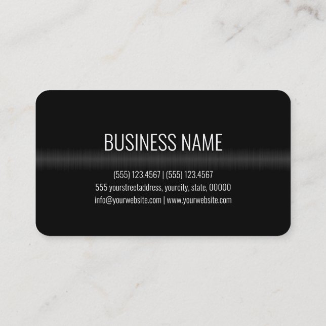 Black Stainless Steel Metal Look Business Card (Back)