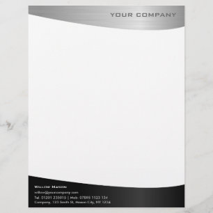 Black Stainless Steel Professional Letterhead