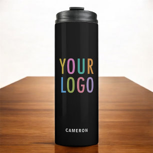 Black Stainless Steel Tumbler Business Logo 12 oz