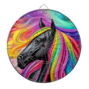 Black Stallion Colourful Mane Dartboard
