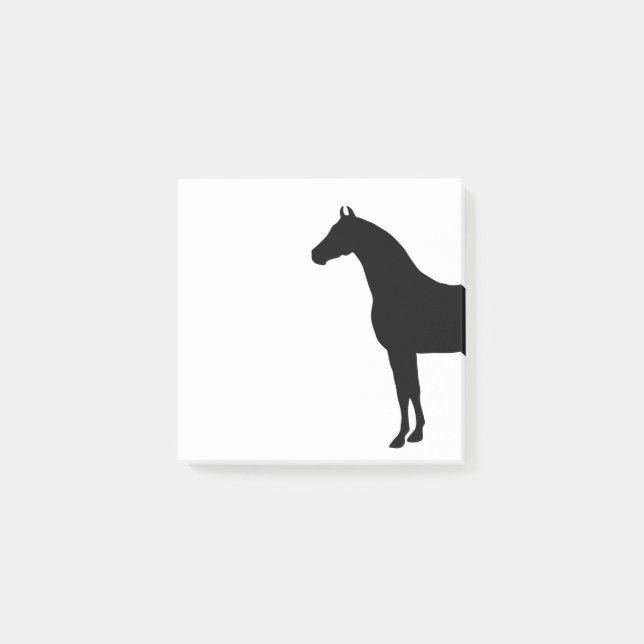 Black Stallion Elegant Horse Silhouette Drawing Post-it Notes (Front)