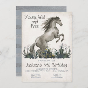 Black Stallion Horse Birthday Party Invitation