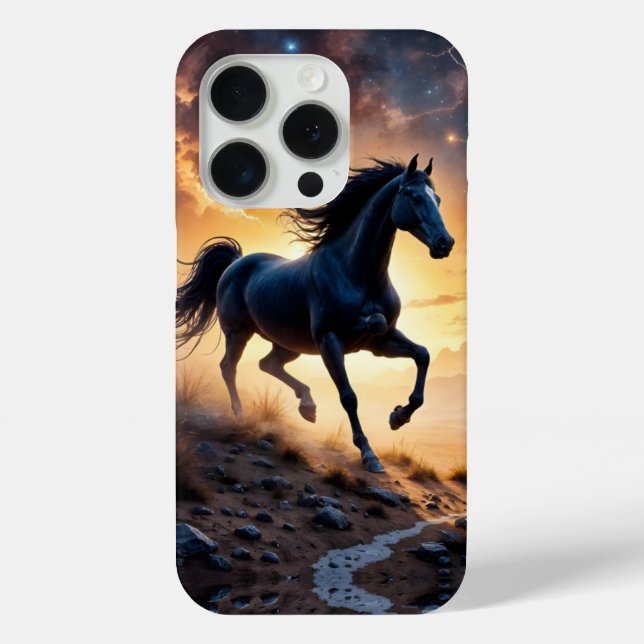 Black Stallion in Desert  Case-Mate iPhone Case (Back)