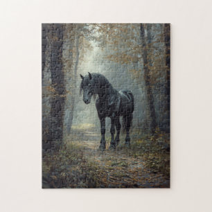 Black Stallion in the Woods Jigsaw Puzzle