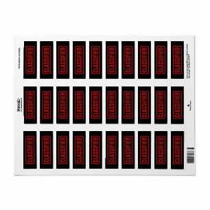 Black Stamped Classified Label Return Address Label